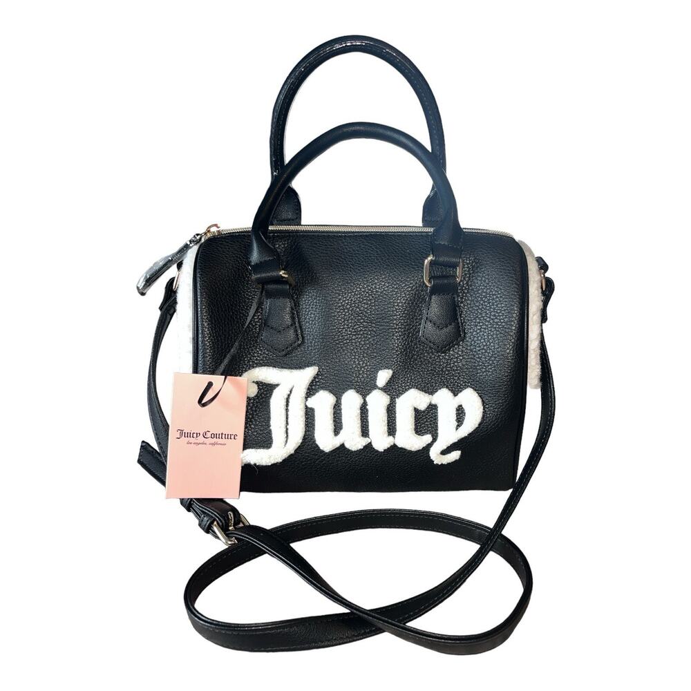 Juicy Couture Flashback Satchel Black White Crossbody Purse Bag NWT